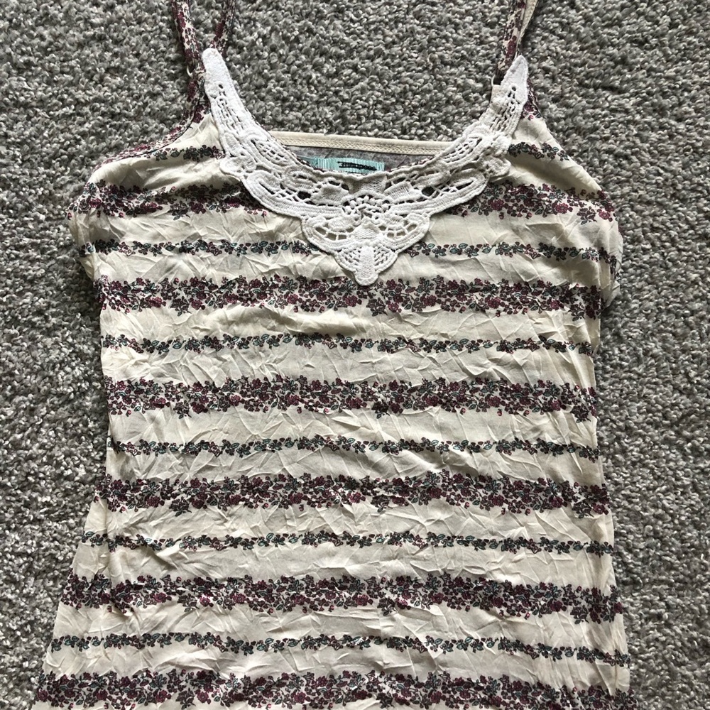 Floral Lace Trim Women's Top